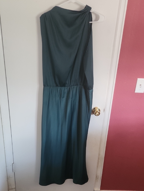 PrettyGarden Dresses & Skirts - One-Shoulder Forest Green Maxi Dress